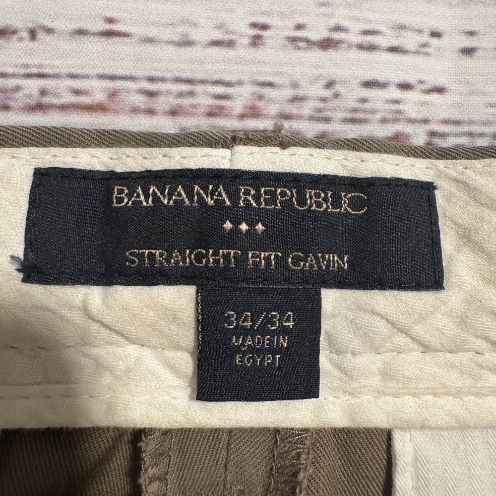 Banana Republic Straight Fit Gavin Chino Pants Brown Men's 34x34 (Fits 34x32) - Picture 5 of 16